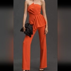 Elliatt Vibrant Orange Strapless Jumpsuit